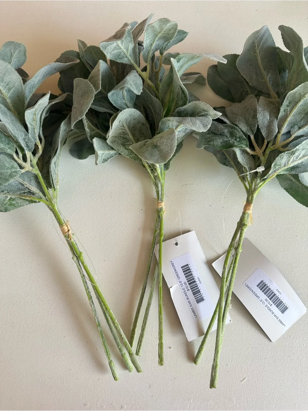 Soft Lamb's Ear Faux Foliage Stem - Dusty Sage | Set of 3